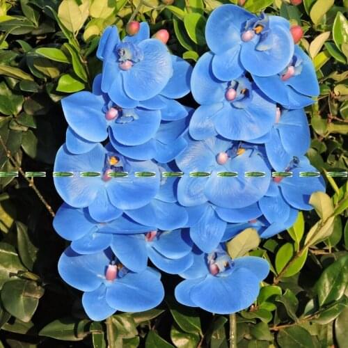 Latex Pu 4pcs Artificial Flower Butterfly Orchid Decorative Flower Wedding Home Decoration No Vase Blue Purple F5102