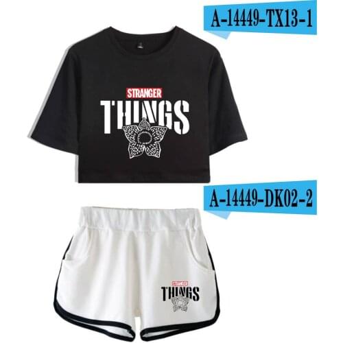 Classic TV Stranger things Short Sleeve sets girls Summer 2 Piece Cotton Short sleeve suit Sexy Clothing Casual t shirt+Shorts