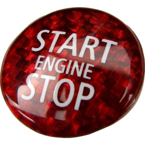 RED Real Carbon Fiber Engine Start Button Cover Stickers Decor for Mini R55 R56 R57 R58 R59 R60 R61 Cover Sticker Accessories