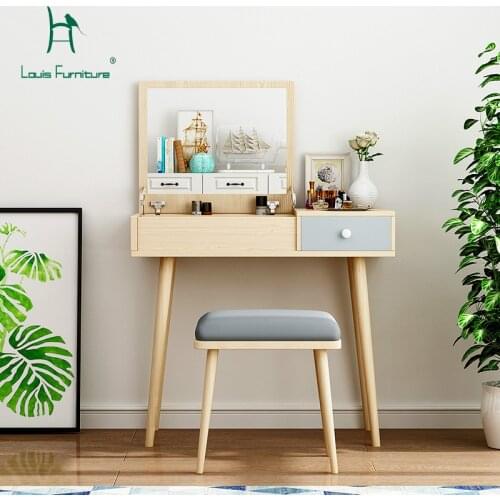Louis Fashion Dressers Nordic Dressing Bedroom Mini Apartment Mini Flip Makeup Table