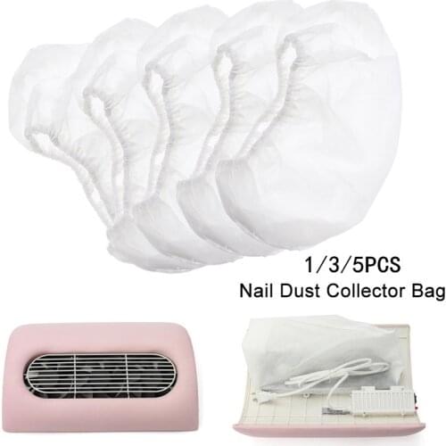 1/3/5PCS Nail Dust Collector Bag White Non-woven Replacement Bags Manicure Art Dust Suction Machine Nail Art Equipment