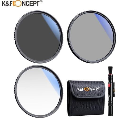 K&F CONCEPT Filter Kit Netural Density ND4 UV CPL filter Camera Lens Bundle Cleaning Pen and Filter Pouch 58mm 62mm 67mm