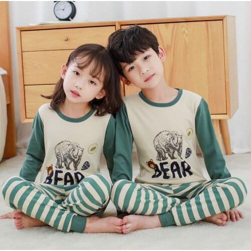 New Childrens Sleepwear Baby Girls Pyjamas Kids Clothes Pajamas Set Autumn Pyjamas Kids Boys Clothes Long Sleeve Suit Nightwear