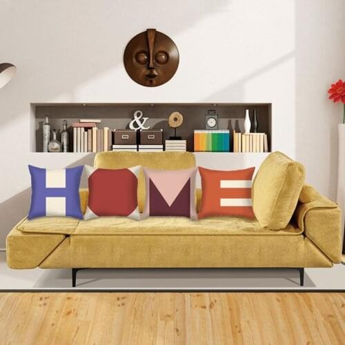 New 4 Pack 45X45cm Nordic Abstract Printing English Letters HOME Pillow Case Printed Pillow Case Bedroom Office