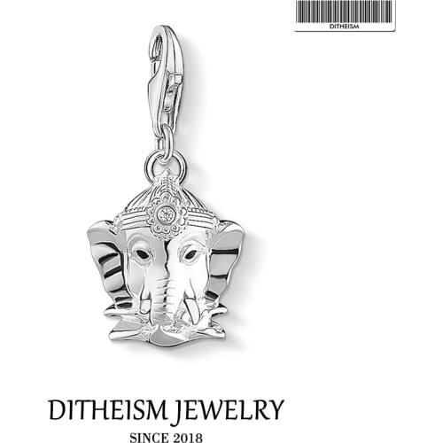 Hindu God Ganesh Charms Pendant,2020 Fashion Jewelry 925 Sterling Silver Vintage Gift For Women Men Fit Bracelet Necklace Bag