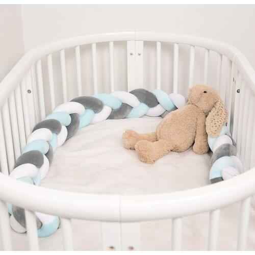 3M Length crib bedding Knotted Braid Weaving Plush baby bumper Toys Room Decor baby decoration room