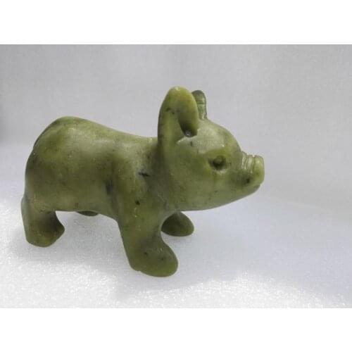 Hand carved natural jade pig ornaments