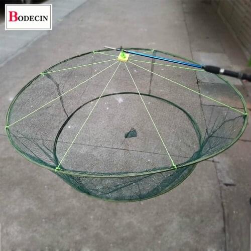 Foldable Drop Fishing Landing Net Crayfish Catcher Casting Network Mesh For Fish Trap/Cage Prawn Bait Crab Shrimp Netting Small
