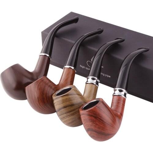 Resin Smoking Tobacco Pipe.Imitation wooden smoke pipe accessories Gift