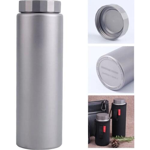 Titanium Water Bottle Sports Water Bottle Wide Mouth Drinking Bottle for Outdoor Camping Hiking Picnic Traveling 400ML/600ML