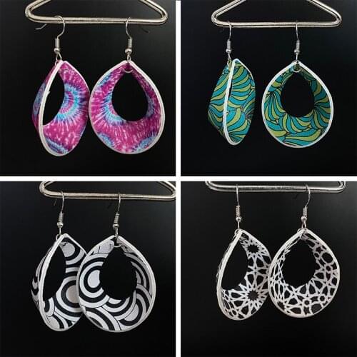 Creative Tie-dye Earrings for Women Geometric Patterns Dangle Earrings Fashion Jewelry Accessories Hot Sale Girl Party Gift