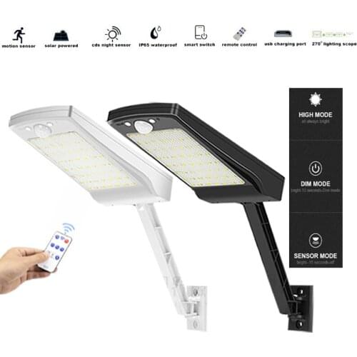 Led Solar street Lights Outdoor Adjustable With PIR-Motion-Sensor remote Controller 3 Modes Garden Street Waterproof Wall Lamp