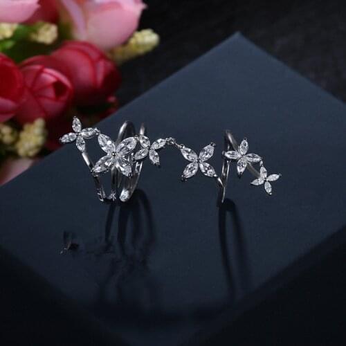 Luxury S925 Sterling Silver Adjustable Free Ring Mosaic AAA+ Cubic Zirconia Flower Full Finger Rings For Women Wedding Jewelry