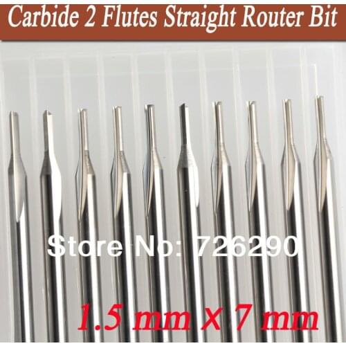 10pcs 3.175*1.5*7mm Two straight flutes milling cutter carbide cutting tools cutting tools for cnc engraving machine