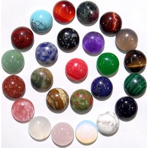 12/14/16/18mm top quality Natural stone Quartz crystal Turquoises Cabochon beads Pendant for diy Jewelry making Accessories10pcs