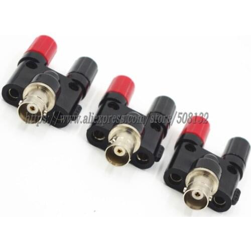 3 PCS BNC Female with 2*4mm Stackable Binding Post banana plug test Adapter Connector 500Vrms