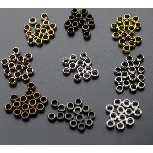 300pcs/lot Jewelry Findings DIY Stopper Spacer Beads Copper Ball Crimp End Beads for Jewelry Making Necklace Bracelet Supplies