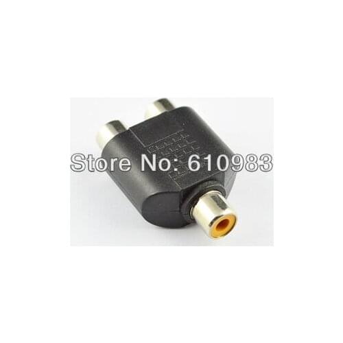 5 pieces/lot) Y type nickel plated RCA audio adapter RCA female jack to 2 RCA female Jack connector adapter