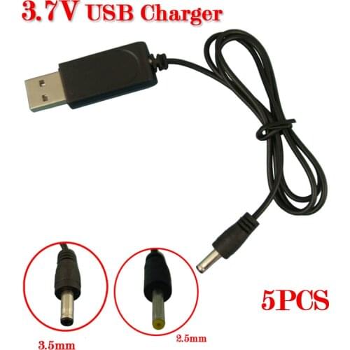 5PCS USB To 2.5mm 3.5mm Charger Cable 3.7V USB Charger for RC Drone Helicopter Lipo Battery Charger Accessory