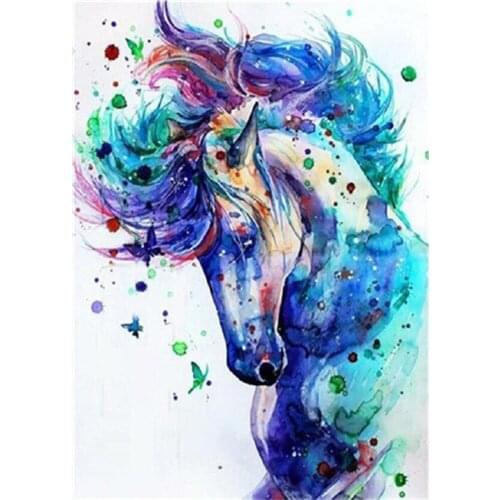 5D DIY diamond painting colorful horse full circle diamond embroidery handmade home decoration gift