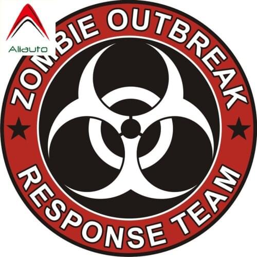 Aliauto Car Sticker Reflective Zombie Outbreak Response Team Pvc Decal for Mercedes Honda Toyota Volkswagen Renault,13cm*13cm