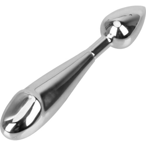 Butt Stimulator Sex Toys for Adult Sex Products Stainless Steel Prostate Massager Dual Head Female Masturbator Anal Plug