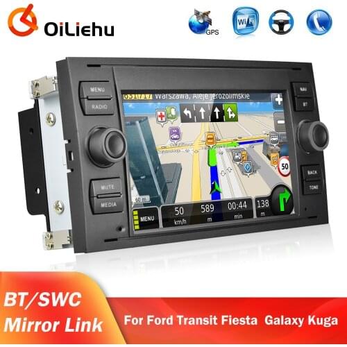 OiLiehu 2 Din Android Car Radio Stereo Receiver GPS Multimedia Player For Focus Mondeo Transit Fiesta Galaxy Fusion C-Max S-Max