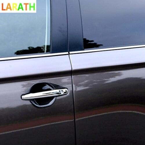 Car Exterior Side Door Handles Cover Trim 3 holes Accessories Chrome For Mitsubishi Outlander 2013 2014 2015 2016 2017 4pcs