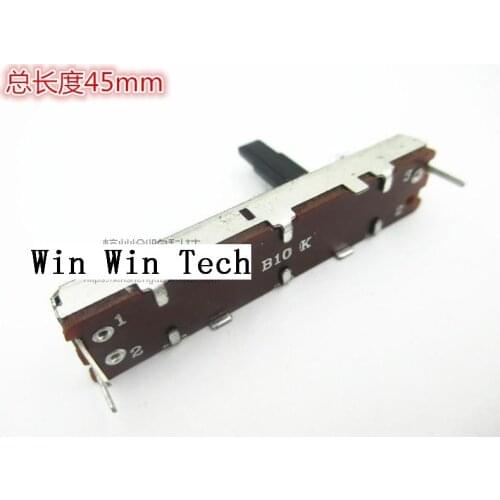 Free shipping 10PCS Direct slide push pull potentiometer balanced mixer mixer 45mm mono B10K B100K with midpoint