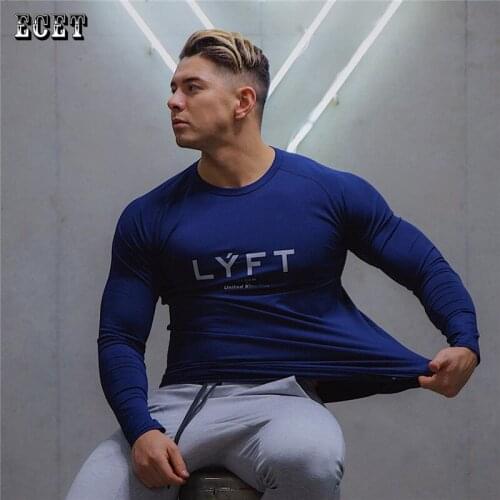 Quick-drying fashion men’s long-sleeved T-shirt tops jogger fitness men’s sportswear streetwear casual round neck tops
