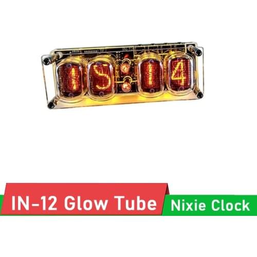 IN-12 Glow Tube Clock 4-bit Integrated IN12 Glow Tube time Clock RGB LED DS3231 Nixie Clock IN-12B
