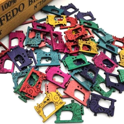 25/50/100pcs Mix Sewing Machine Wood Button Kids Sewing Crafts Accessories WB288