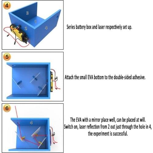 Kids Science Light Reflex Experiment Toy DIY Handmade Invention Equipment Educational Kits for Childre Teaching Resource Tools