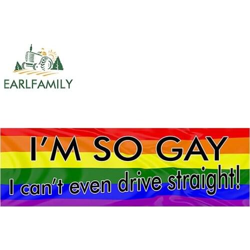 EARLFAMILY 13cm x 4.1cm For I'm So Gay Car Stickers Waterproof Decal Motorcycle Decals Laptop Personality Creative Decoration