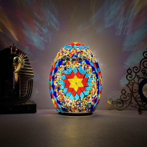 Egyptian egg night light bedroom study room living room decoration cafe bar hotel handmade table lamp Battery version