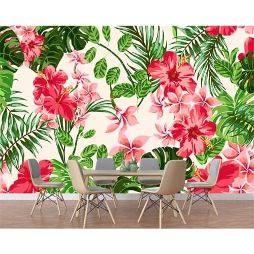 Beibehang Custom modern home background decorative wallpaper fresh rainforest plant floral Palm leaves murals papier peint