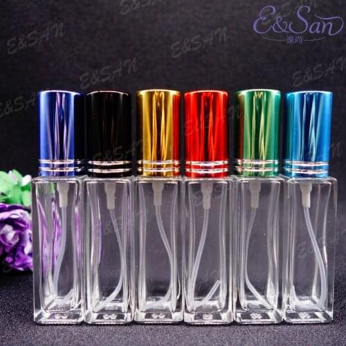 FX571-9ML Transparent Long Square Glass Bottle Cosmetics Perfume Spray Empty Bottle 100PCS/LOT