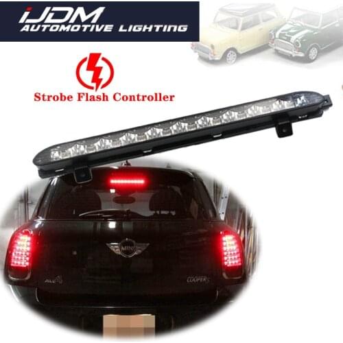 IJDM For MINI Cooper R50 R53 R56 R57 R58 R60 F54 F55 F56 Strobe Flash Red LED High Mount Brake Stop Light Third 3rd Brake Light