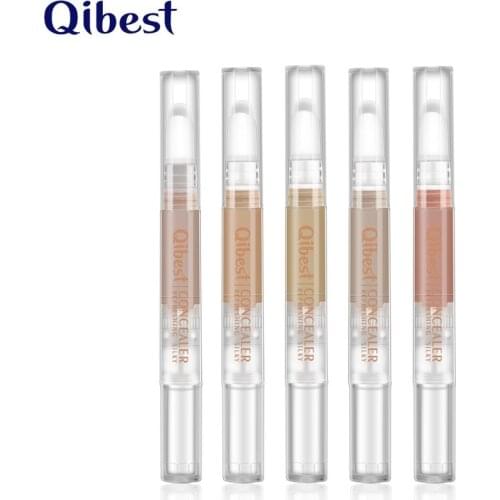 QIBEST Rotating Fine Concealer Pen Waterproof and Sweat-proof Repairing Stick Brighten Nude Makeup Concealer Pen