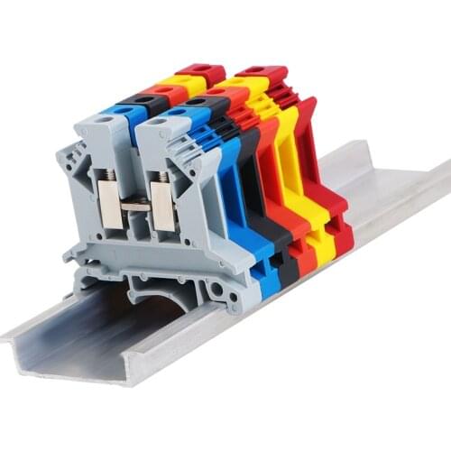 UK2.5B DIN Rail Terminal Block Screw Clamp Connector 690V 32A UK-2.5N 2.5mm Square Universal Screw Connectors Terminal Blocks