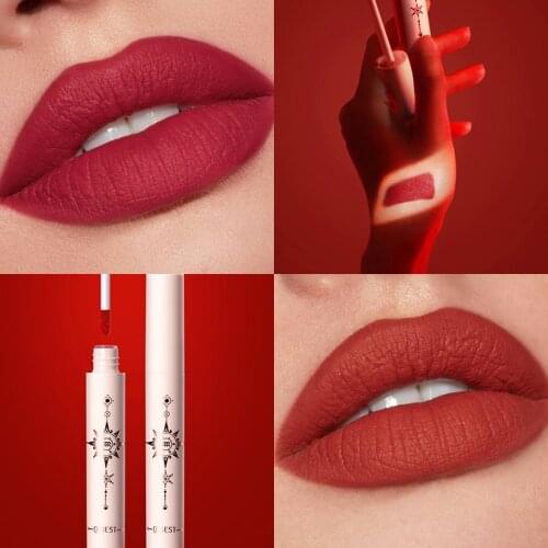 QIBEST Matte Lip Gloss Liquid Lipstick Waterproof Velet Nude Lip Tint 12 Colors Long Lasting Lipgloss Lip Makeup Cosmetics