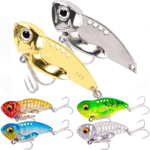 1pc Metal Mini VIB Spoon Wobbler Fishing Lure 5g 7g 10g 12g 14g Fishing Tackle Bass Pin Crankbait Vibration Spinner Sinking Bait
