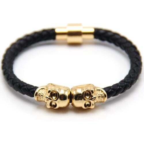 Fashion Punk Bracelet for Man Genuine Leather Man bracelet in 10 colors with High Quality Magnetic Clasp