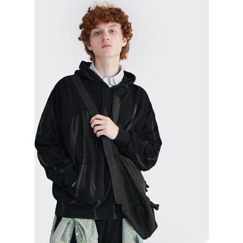 MenS Clothing 2021 Autumn Spring Fashion Black Sweatshirt Hip Hop Long Sleeve Pullover Hoodies Teen Sweatshirt Clothes KK3708