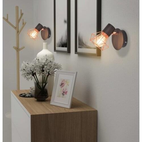Wall lamp E14 Black and Copper Drop shipping