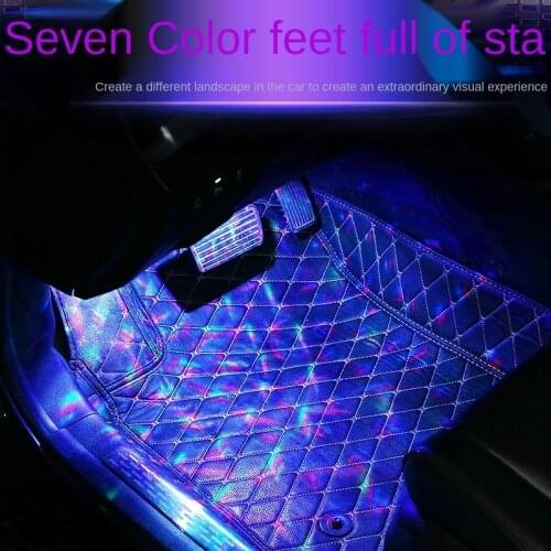 SOURCE Factory New Car Colorful Voice Control Breathing Star Sole Ambience Light USB One-to-Four Sole Light