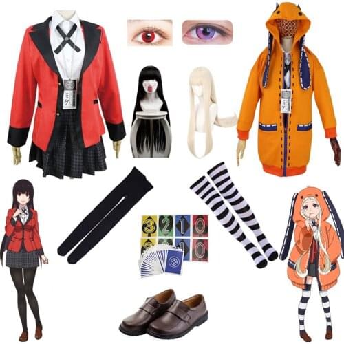 2021 New Women Halloween Party Dress Full Cosplay Costumes High School Girl Student Uniform Wig Props Number Poker Props0/1/2/3