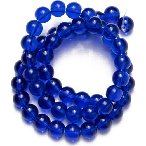 Wholesale Smooth Dark Blue Glass Beads Beads Stone Needlework for Jewelry Making DIY Bracelet Necklace 4 6 8 10 12mm