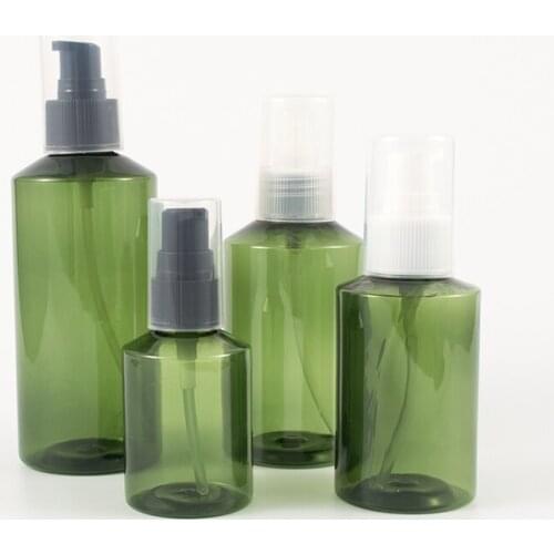 100ml/150ml/200ml Full Cover Powder Pump Beak Emulsion Pump Ink Green Oblique Shoulder Plastic Bottle 10PCS/LOT