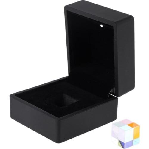 Prism Combine Cube 6sides Optical RGB Glass Len Square Prism with Light Box Gift T5UC